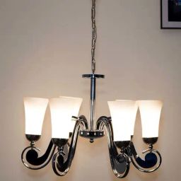 Kapoor Lamp Shades Antique Brass & Champagne Catalina 5 Light Chandelier-70