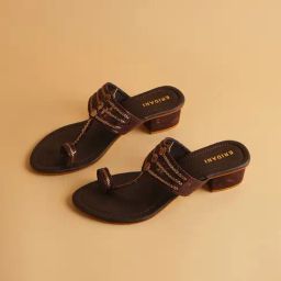 Eridani Women's Veera Brown Kolhapuri Sandals-picture-42