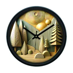 Aura Brown & Beige Abstract Printed Analogue Round Shaped Contemporary Wall Clock-picture-5