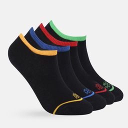 Mast & Harbour Men Set of 4 Contrast Stripe Cotton Shoe Liners-0