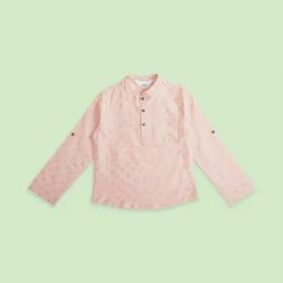 Indus Route by Pantaloons Kids Peach Printed Full Sleeves Kurta-image-79