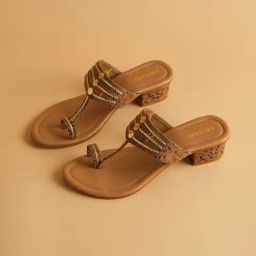 Eridani Women's Veera Chickoo Kolhapuri Sandals-image-57