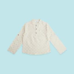 Indus Route by Pantaloons Kids Off-White Printed Full Sleeves Kurta-image-12
