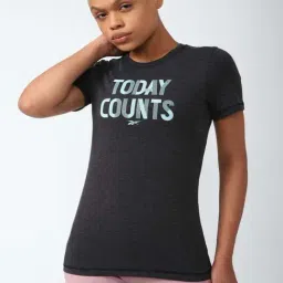 Reebok Black Printed Sports T-Shirt-image-39