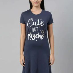 TWIN BIRDS Blue Printed Sleep Tee-image-29
