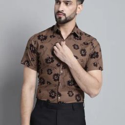 Jainish Brown Regular Fit Printed Shirt-image-62
