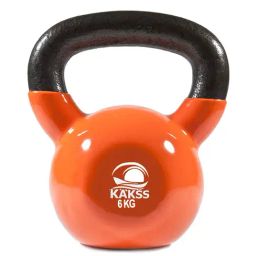 KAKSS Vinyl Half Coating Kettlebells (Orange) Size - 6KG-image-28