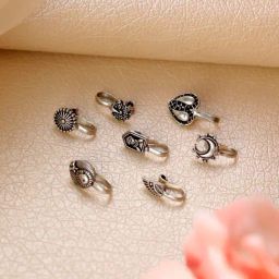 Aatmana Oxidized Silver Nosepin for Women - Pack of 7-41