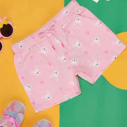 Pantaloons Junior Kids Pink Cotton Printed Shorts-59
