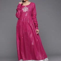 KSUT Pink Embroidered Anarkali Kurta-picture-28