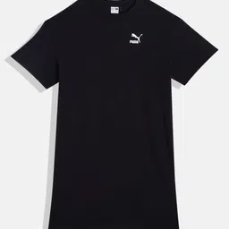 Puma Girls Better Classics Drop-Shoulder Sleeves Pure Cotton Relaxed Fit T-shirt Dress-image-63