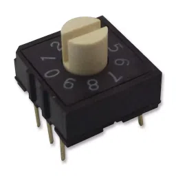 MULTICOMP PRO Rotary Coded Switches SWITCH, ROTARY, THT, 10X10, 10 POS, 3X2, MCRH2MAF-10R-V-B-9