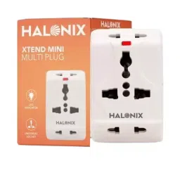 Halonix Xtend Mini Multi Plug Travel Adapter 3 Pin Universal 6 A, White-0