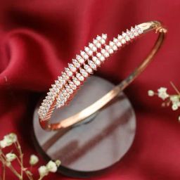 Aatmana Rose Gold-Plated American Diamond Studded Bracelet-36