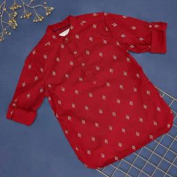 Pantaloons Junior Maroon Cotton Printed Full Sleeves Shirt-image-87