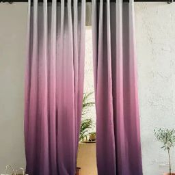 SPACES DRAPE STORY Elegent Self Purple & Grey Polyester 7 ft Door Curtains - Set of 2-image-75
