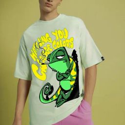 Bewakoof Green Cotton Loose Fit Printed T-Shirt-picture-41