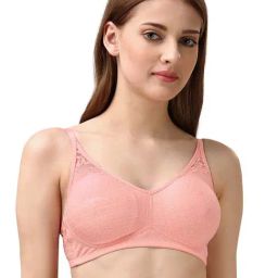 Soie Pink Lace Work Non-Padded Everyday Bra-picture-43