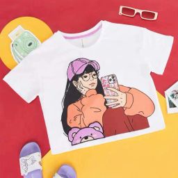 Pantaloons Junior Kids White Cotton Printed T-Shirt-picture-37