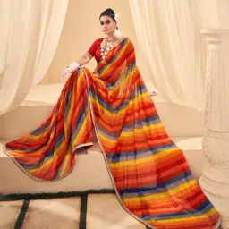 Saree Mall Multicolored Embellished Saree With Unstitched Blouse-image-8