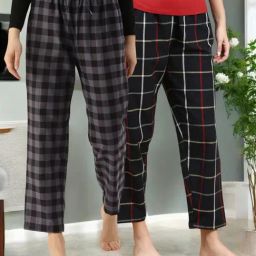 Kryptic Black & Grey Cotton Relaxed Fit Printed Lounge Pants - Pack of 2-image-113