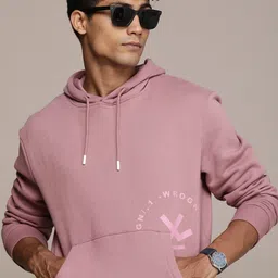 WROGN Brand Logo Printed Hooded Sweatshirt-image-11