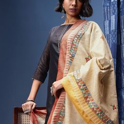 Taavi Ethnic Motifs Woven Design Kalamkari Dupatta-picture-13