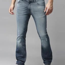 Spykar Blue Bootcut Low Rise Distressed Jeans-image-67