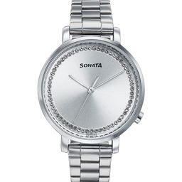 Sonata Women Brass Dial & Stainless Steel Bracelet Style Straps Analogue Watch-20