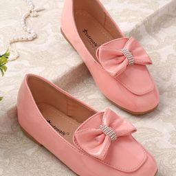 Cute walk by Babyhug Slip On Bellies with Bow Applique - Pink-image-72