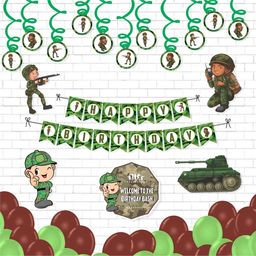 Untumble Camouflage Theme Birthday Decoration Swirls Kit for Kids - Pack of 56-image-90