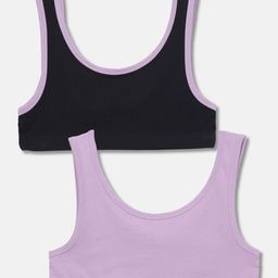 Mackly Pack Of 2  Solid Training Bras - Black & Lavender-image-58