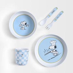 Mi Arcus Peanuts Arctic Melamine Dinnerware Pack of 5 -White& Sky Blue-57