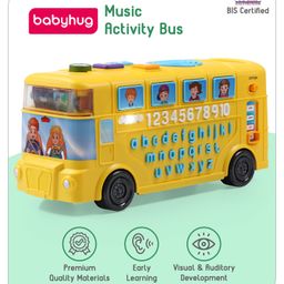 Babyhug Musical Activity Bus - Yellow-17