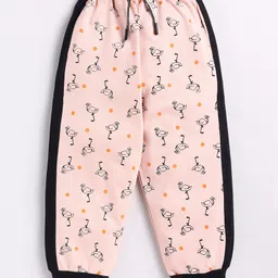 CUTOPIES Flamingos & Polka Dot Printed Pant - Peach-picture-39