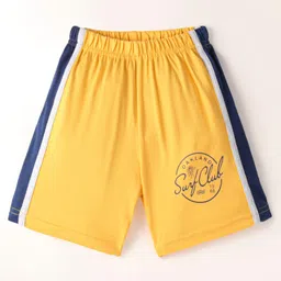 Taeko Single Jersey Knee Length Shorts Text Printed - Mustard-picture-8