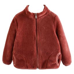 Babymoon Fleece Full Sleeves Solid Jacket - Brown-picture-3