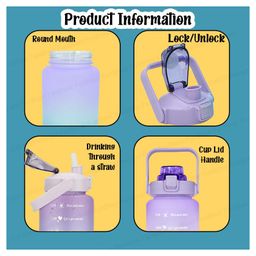 FunBlast Motivational Water Bottle with Time Marker  Random Color image 2
