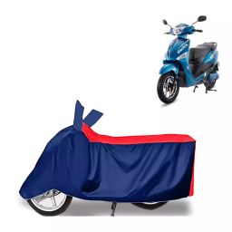 Auto Pearl Polyester Two Wheeler Cover for Hero Electric Electric Optima (Red Blue)-image-94