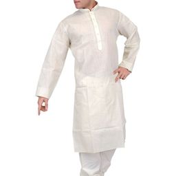 Exotic India Thread Work Straight Kurta With Pyjama-picture-50