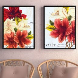 Myntra Elegant Homes White & Red Set of 2 Piece Canvas Floral and Botanical Wall Paintings-image-58