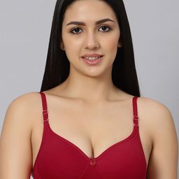 Bluenixie Lightly Padded Non-Wired Seamless Cotton T-Shirt Bra With All Day Comfort-50