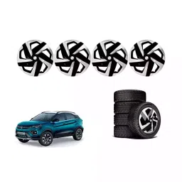 Auto Pearl 16 inch Set of 4 Pcs Press Type Hubcap Wheel Cover Replacements for Nexon Ev 2020-18