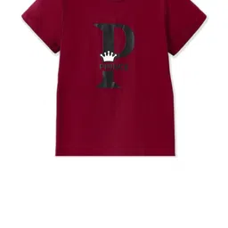 Boys Printed Cotton Blend Regular T Shirt (Maroon, Pack of 1)-image-95