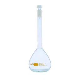Biohall 100 ml Clear Wide Neck Volumetric Flask with Individual Certificate, BLS.WM.08 (Pack of 2) image 1