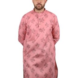 Mens long printed Pink Kurta 36-image-83
