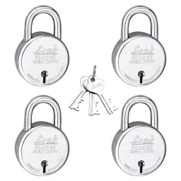 Link 65 mm Chrome Finish with 3 Keys Padlock (Pack of 4 Pcs)-13