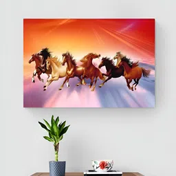 Tushaco Handicrafts Orange & Blue Birds & Animals Canvas Wall Art-image-77