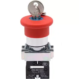 Sibass Electric Key Mushroom Push Button Diameter 22.5 mm Metal Body Without Contact Element with CE Mark, SE-BS142 (Pack of 225)-31
