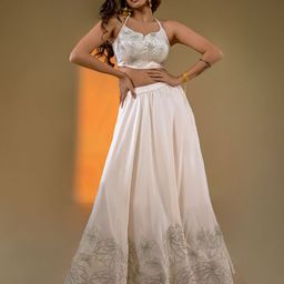 AMROOD Embroidered Thread Work Ready to Wear Lehenga &-picture-53